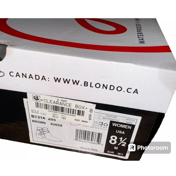 BLONDO Stacy Waterproof Ankle Boot 8.5 M Brown Suede Double Buckle B7314-205 NIB - Picture 4 of 12